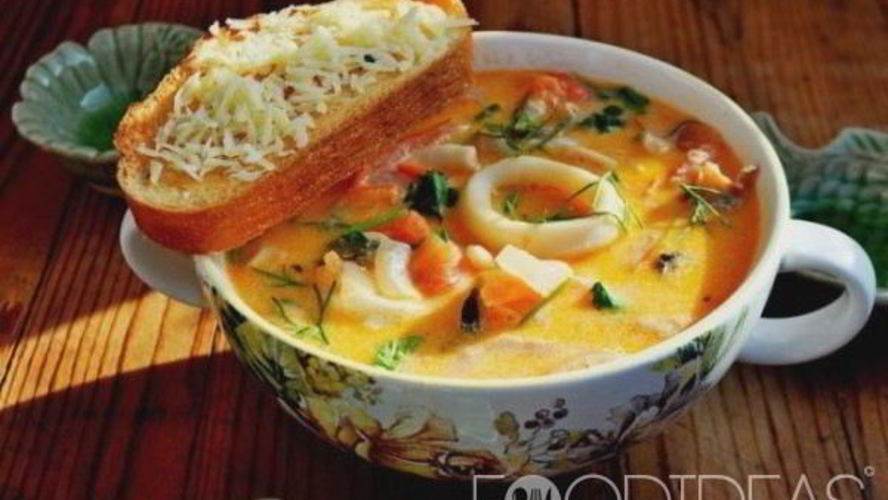 Рецепт супа с морским коктейлем