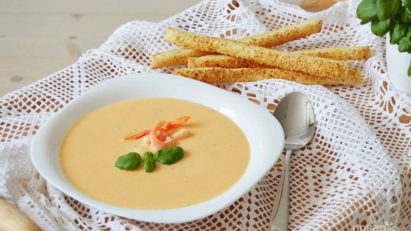 Рецепт Сырного крема-супа с креветками