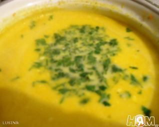 Сырный суп с горошком