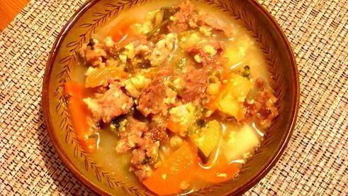 сырный суп с говяжьими ребрами