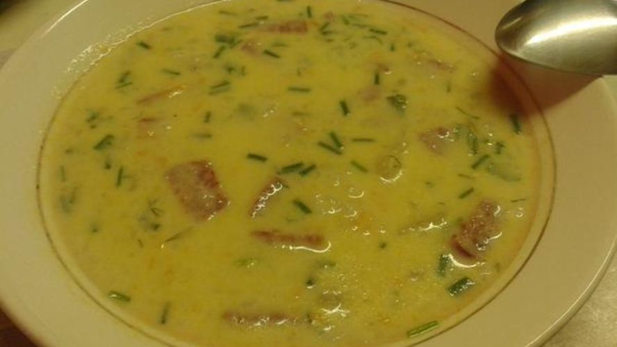 Рецепт сырного супа с колбасой