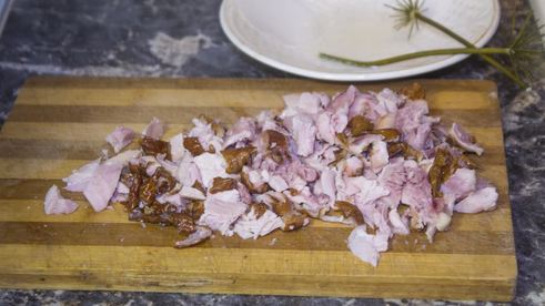 сырный суп с копченой курицей