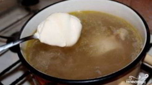 сырный суп с курицей и грибами