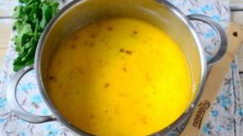 сырный суп с лососем и рисом