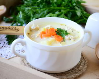 Сырный суп с морковкой