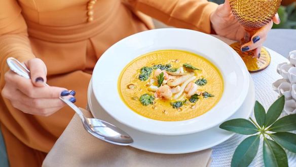 Рецепт Тыквенного супа с морепродуктами