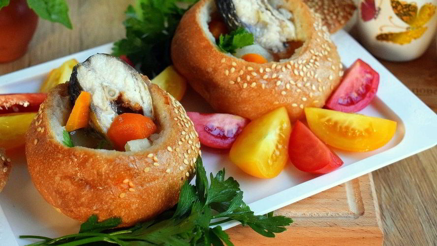 Рецепт ухи в хлебном горшочке