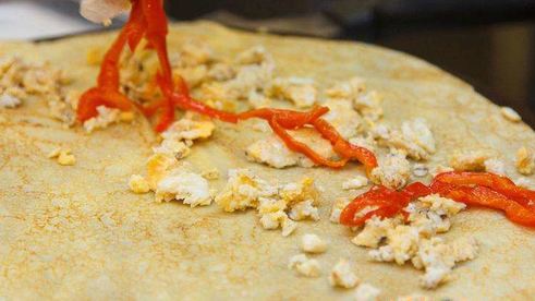 блинчики креп с яйцом и грибами