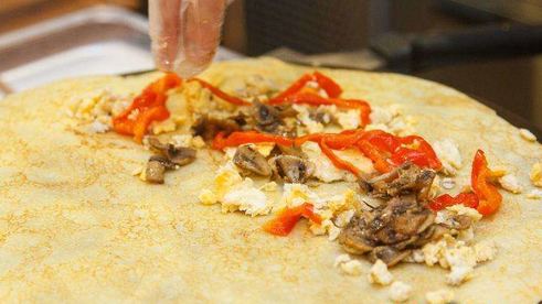 блинчики креп с яйцом и грибами