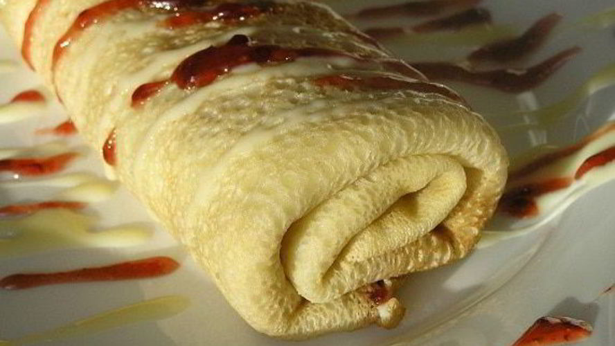 Рецепт блинчиков с маскарпоне, малиной и белым шоколадом