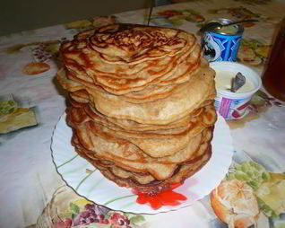 Блины из гречневой муки с пшеничной мукой