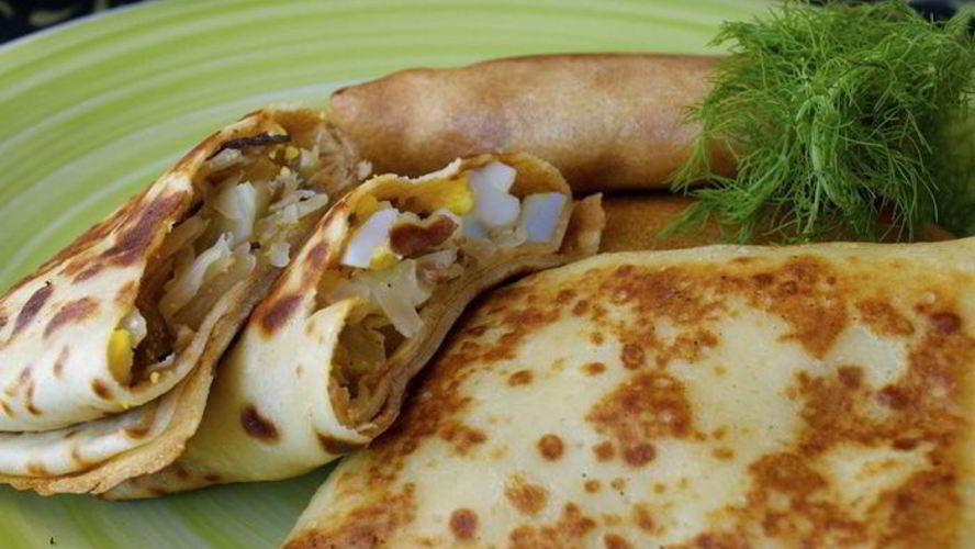 Рецепт блинов с капустой