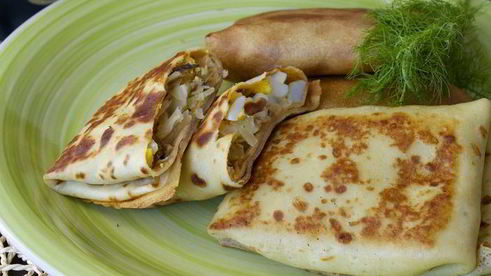 блины с капустой