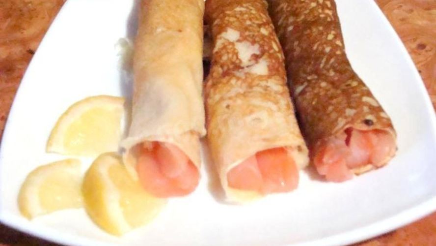 Рецепт блинов с красной рыбой
