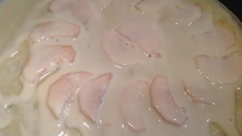 блины с припеком с форелью и с яблоком