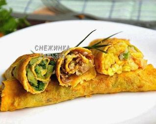 Овощные блинчики с сыром Джюгас и разными начинками