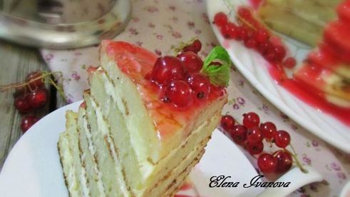 панкейки с пшенными хлопьями и ягодным соусом