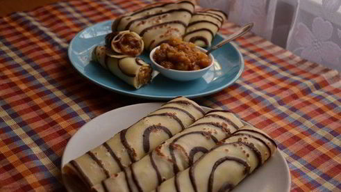 полосатые блинчики