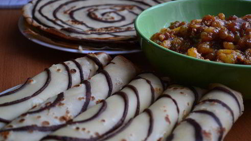 полосатые блинчики