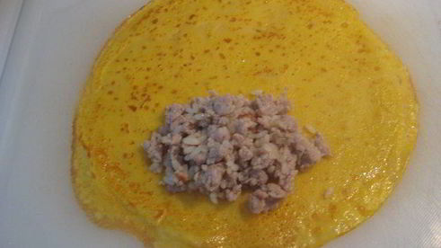 тыквенные блины с мясом