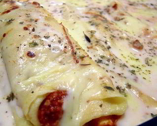 Запеченные блины с начинкой