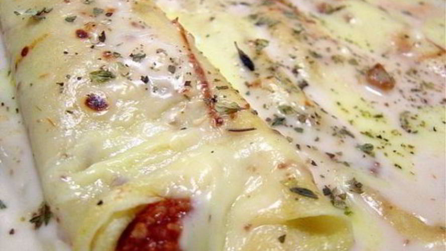 Рецепт запеченных блинов с начинкой