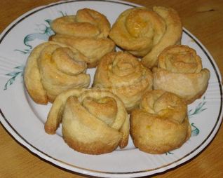 Булочки Розочки из теста с сахаром