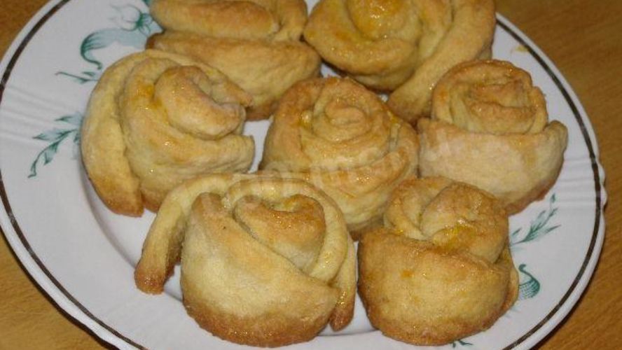 Рецепт булочек розочки из теста с сахаром
