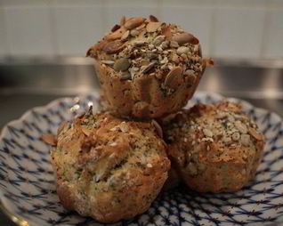 Булочки с семечками и зеленью