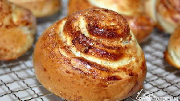 Рецепт Булочек-улиток с корицей и грецким орехом