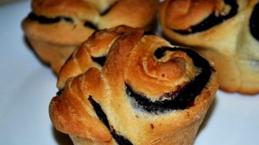 Рецепт шоколадных булочек розочки