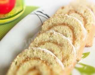 Быстрый яблочный рулет