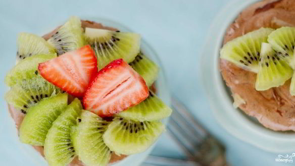 Рецепт Чизкейка без выпечки с кусочками киви