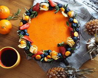 Чизкейк без выпечки с облепихой