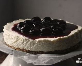 Чизкейк без выпечки с вишней