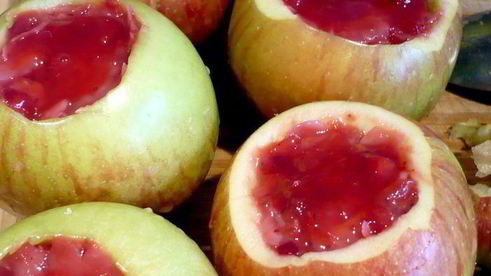 чизкейк с печеными яблоками