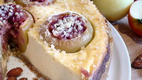 чизкейк с печеными яблоками