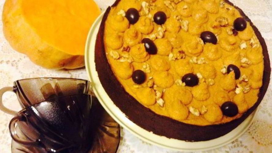 Рецепт чизкейка шоколад-тыква-карамель