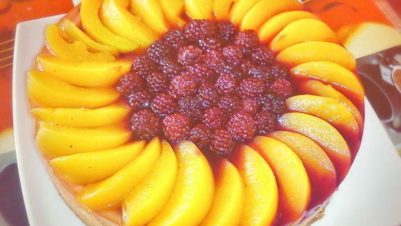 Рецепт Чизкейка украшенного фруктами