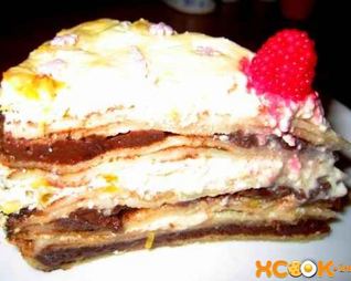 Домашний чизкейк с блинами и творогом