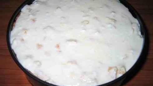 домашний чизкейк с блинами и творогом