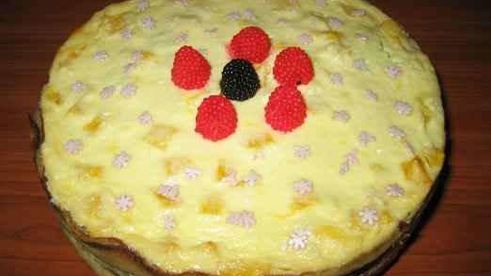 домашний чизкейк с блинами и творогом