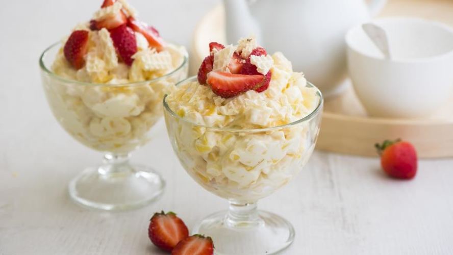 Рецепт фруктового салата-чизкейка