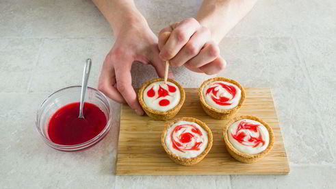 мини-чизкейки с малиной