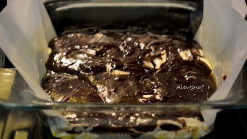 ягодный брауни чизкейк