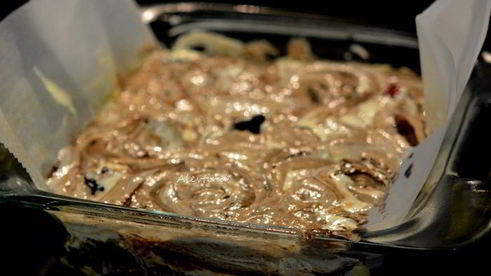 ягодный брауни чизкейк