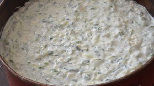 закусочный чизкейк из брынзы и огурца