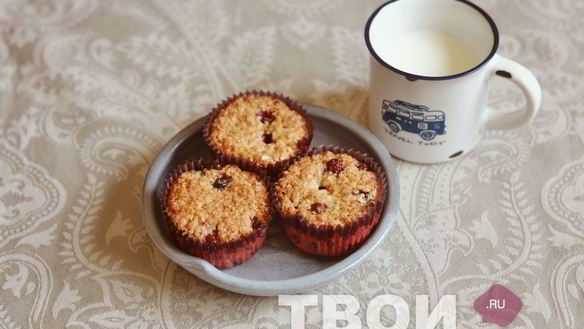 Рецепт Овсяных кексов с клюквой