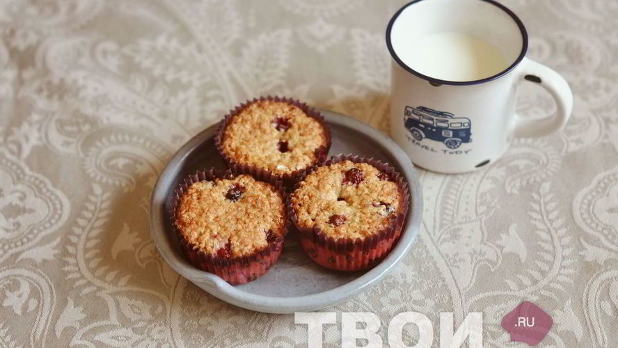 Рецепт овсяных кексов с клюквой