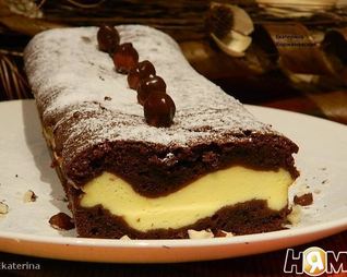 Шоколадно-творожный кекс